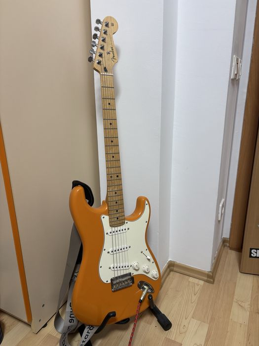 Chitara Fender Stratocaster Player Series MN Capri Orange, prima generatie, made in Mexico