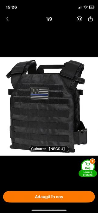 Vesta tactica usoara , cu buzunare pentru incarcatoare airsoft