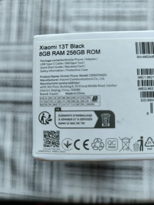 Xiaomi 13t ,256 GB ,8gb RAM