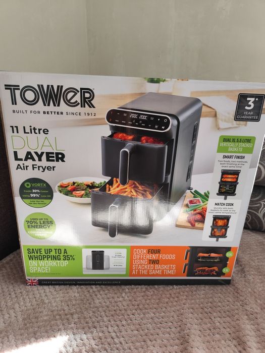 Нов! Двоен еър фрайър - слим дизайн