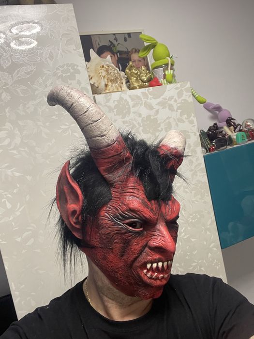 Masca latex Lucifer Demon Red