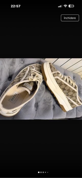 Gucci Tennis 1977 GG Supreme Sneakers Beige/Ivory – Mărimea 42