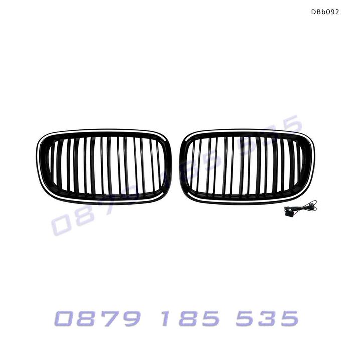 Двойни светещи LED бъбреци BMW E70 E71 2006–2013 DBb092 тунинг предни решетки с лед светлини бмв е70