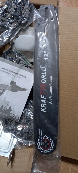 Нов неразпечатван немски комплект за монтаж на абразив за рязане на дърва