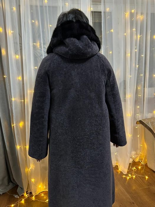 Мутон шуба, цвет баклажан