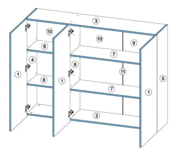 Письменный стол с выдвижными ящиками + навесной закрытый шкаф «Бостон»
