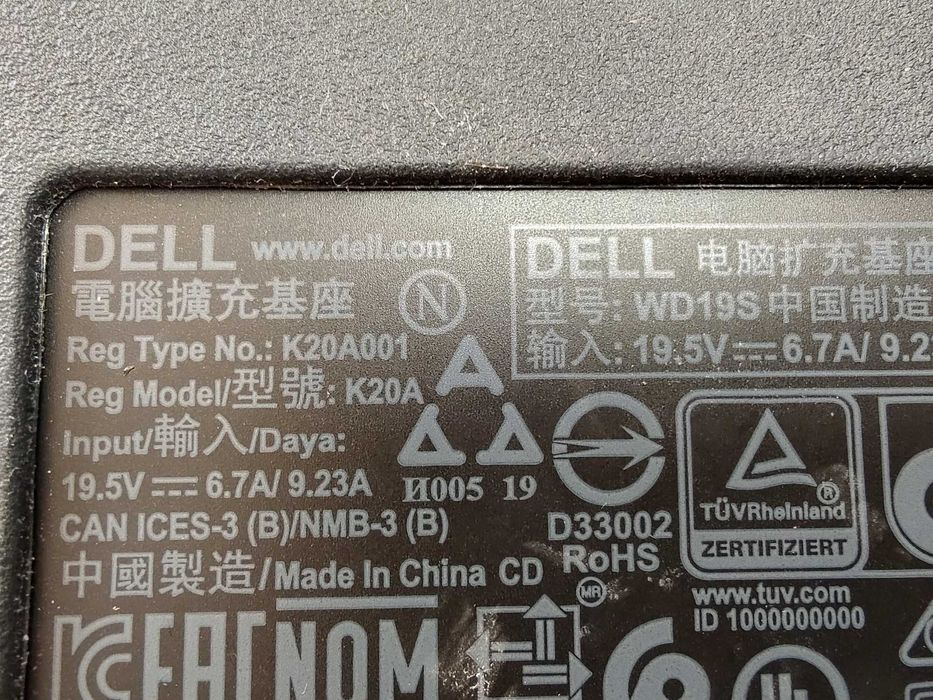 Dock Dell WD19 K20A K20A001 USB-C