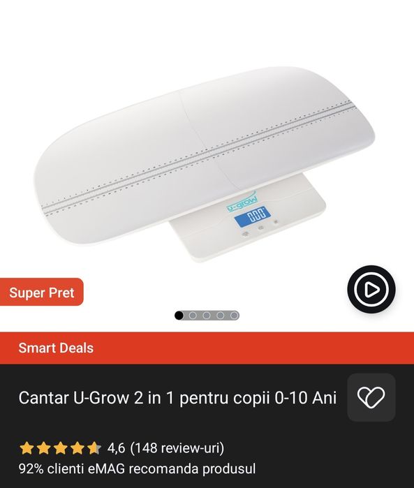 Cantar bebelusi U-Grow 2 in 1 ( 0-10 ani) + perna bebelusi