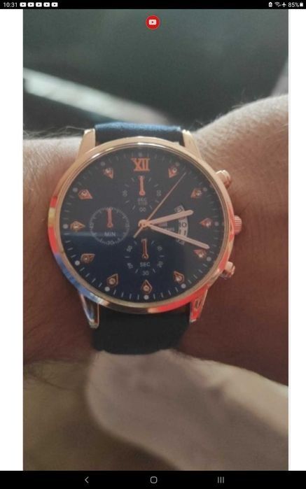 Часы муж. нов., с календарём и искусственными бриллиантами, изящные!?!