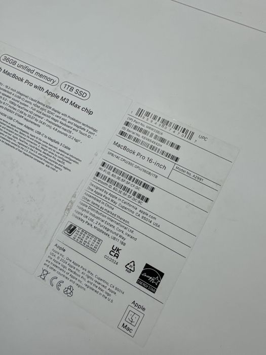 Macbook pro 16 36/1tb M3 max