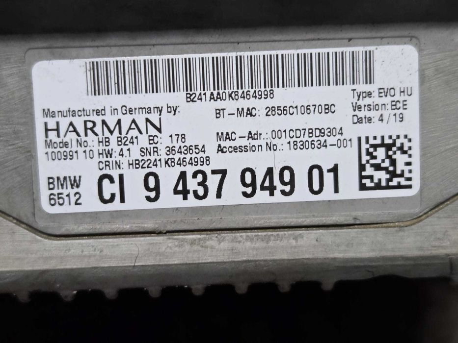 Modul unitate navigatie NBT EVO hu BMW cod 9437949