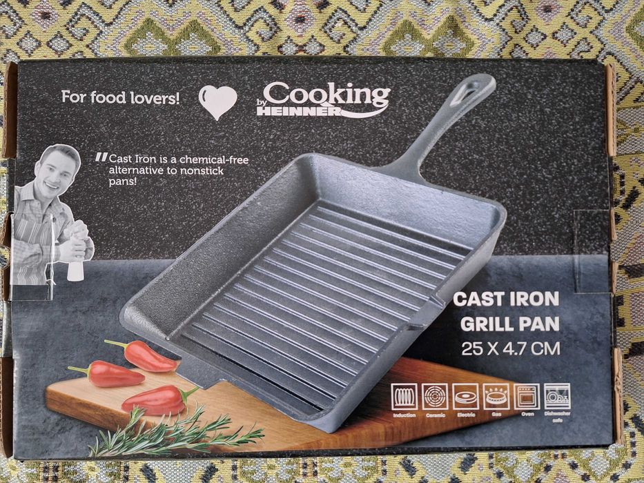 Tigaie grill Cooking by Heinner, fonta pura - inductie, noua