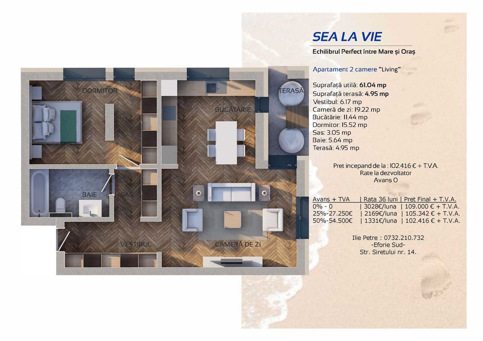 Sea La Vie Eforie Sud - Studio nou, boutique, aproape de mare