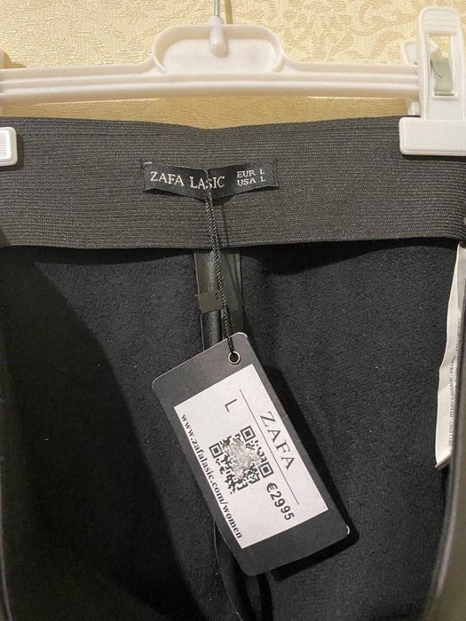 Брюки чёрные ZAFA кожзам