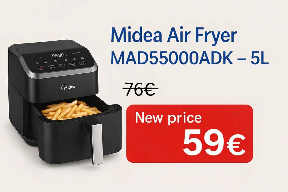 Еър Фраур Midea Air Fryer MAD55000ADK – 5L Намален,12м гаранция