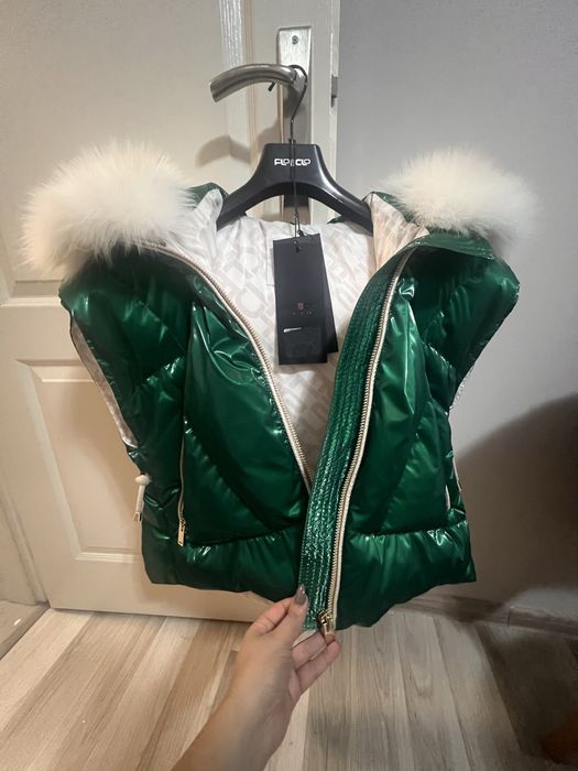 Елек с гъши пух FLO CLO и яка от естествена лисица