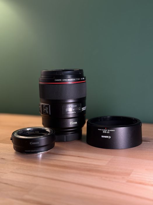 Obiectiv Canon ef 85 1.4 Is USM + adaptor Canon ef-rf