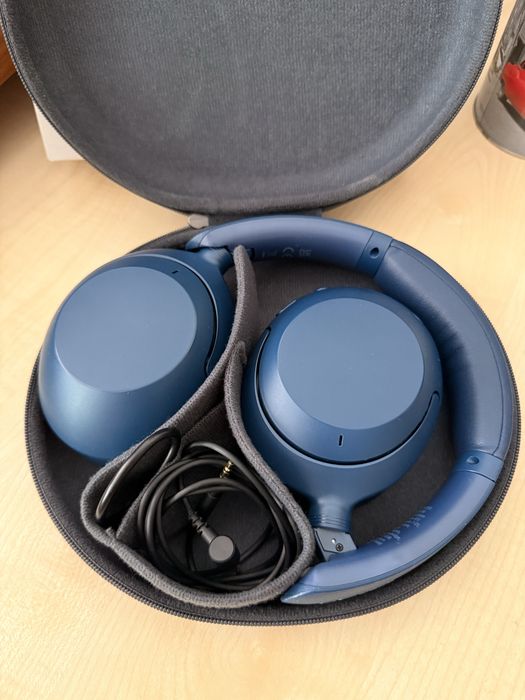 Casti Over the Ear Sony WHXB910NL Extra Bass Noise cancelling Wireless Bluetooth Microfon Albastru