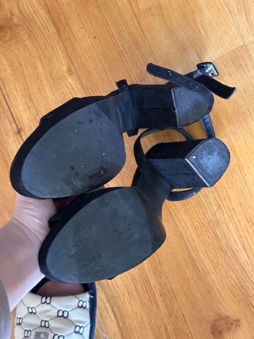 Черные босоножки Pull&Bear / Туфли с открытым носком