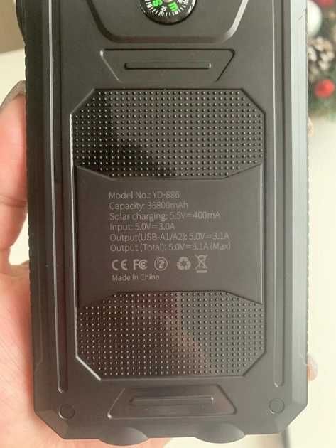 Power Bank. Quyosh batareyasi bor.  36800 mAh