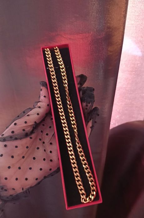 Мужской трос -цепочка в золотом цвете,не темнеет