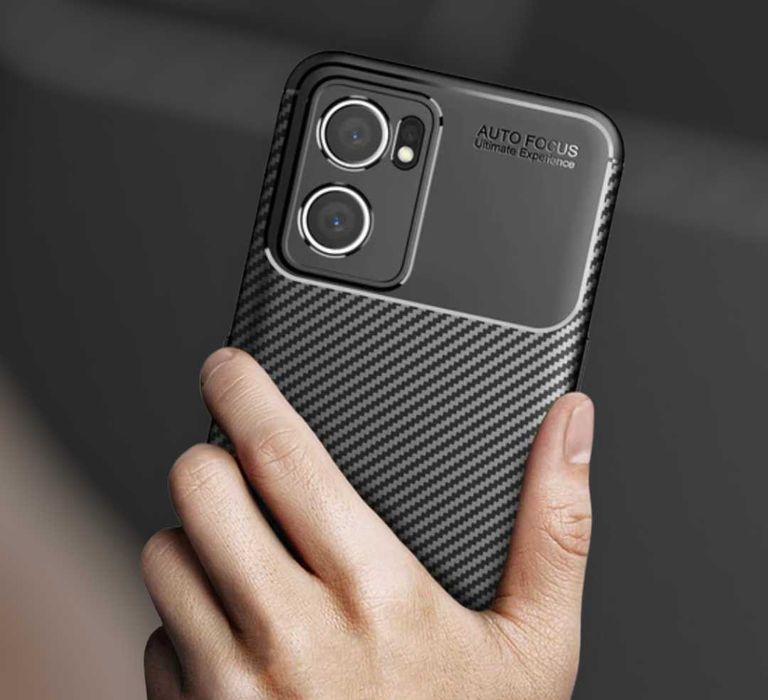 Husa Premium antisoc model Carbon pentru Oppo Reno7 5G