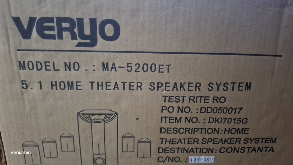 Sistem Audio 5.1 Veryo - Boxe Home Theater pentru Filme și Muzică