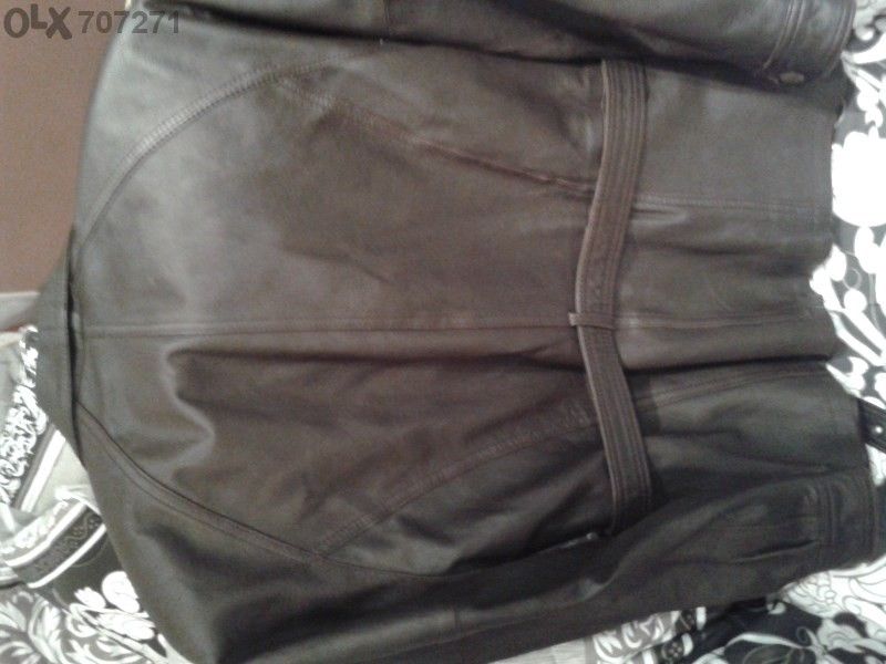 Кафяво дамско яке от естествена кожа