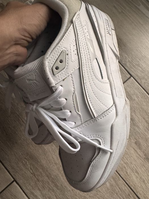 Sneakersi albi piele naturala 41