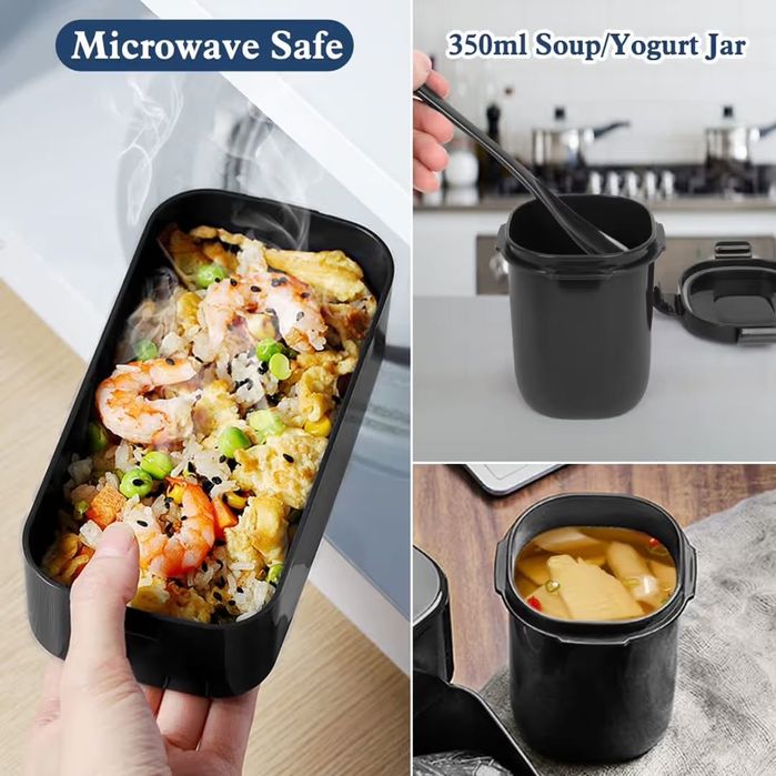 Cutie de prânz portabilă UHAPEER etanșă cu buzunar