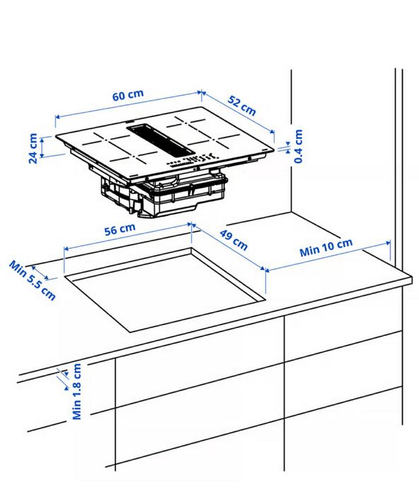 Plita NOUA inductie cu hota integrata FÖRDELAKTIG