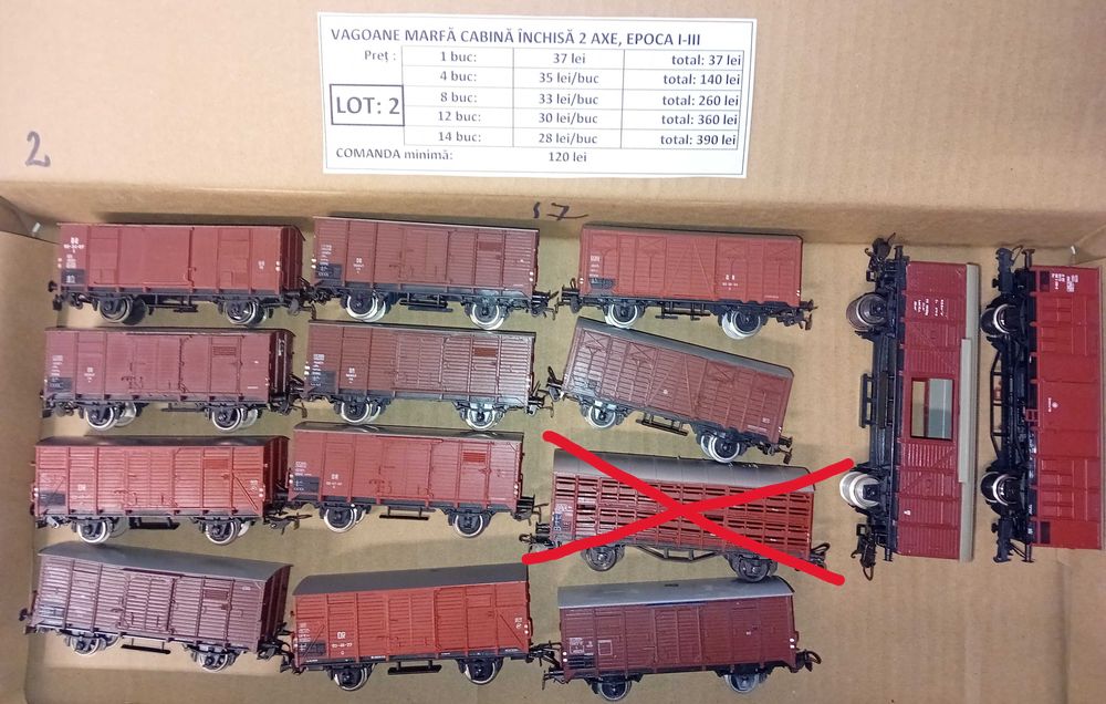 VÂND Vagoane diferite mărci, scara HO