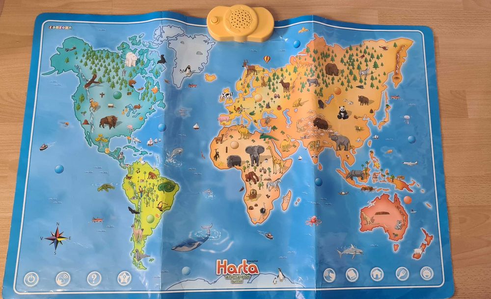 Harta interactiva a lumii cu animale Momki