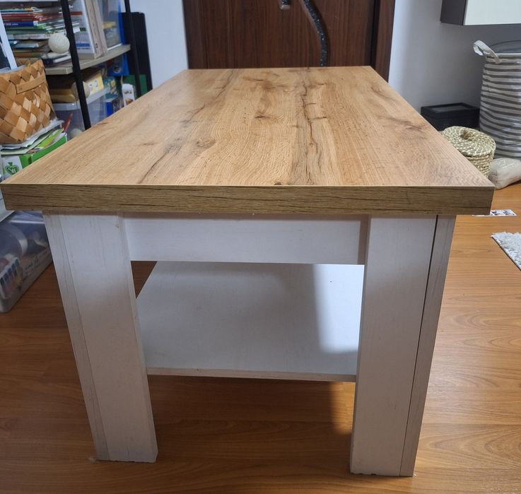 Masa de cafea alb/stejar