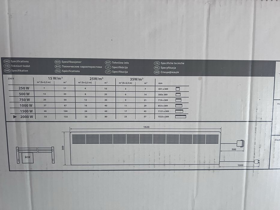 Конвектор ENSTO 2000W