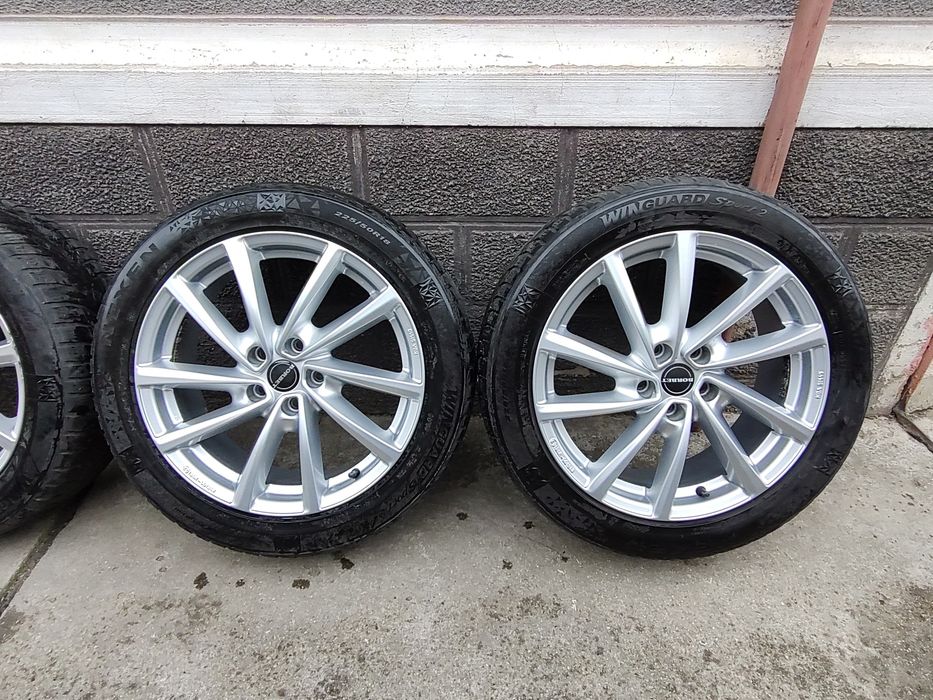 Vând Set Jante Aliaj Borbet 5x112 + Cauciucuri 225/50/R18 Nexen M+S