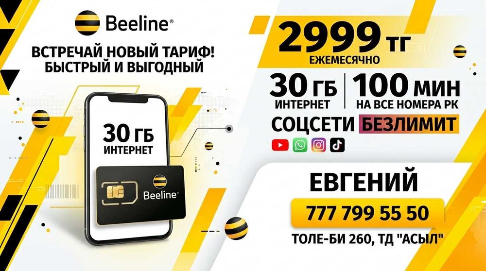 Сим карты. Парные номера Билайн Тариф за 2999