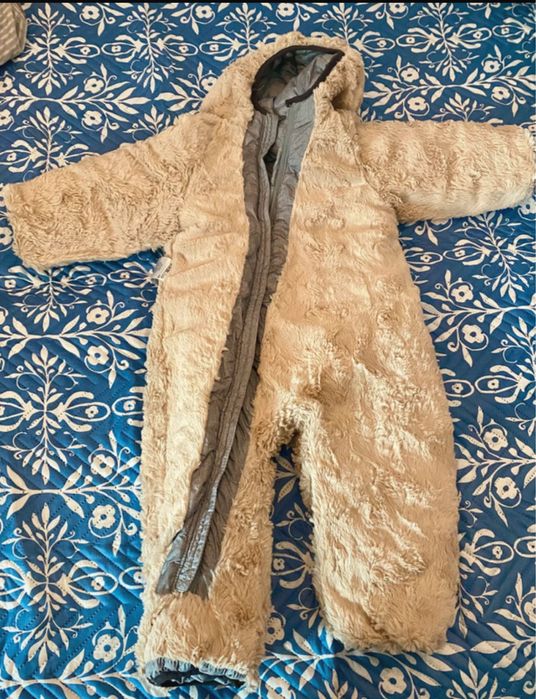 Combinezon gros gri impermeabil îmblănit marimea 74-80