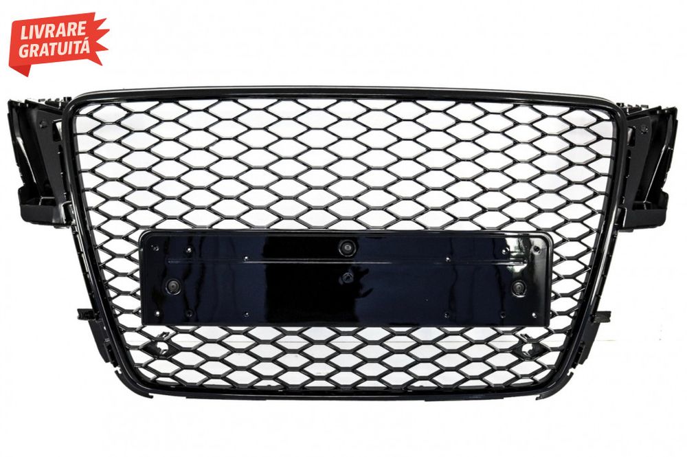 Grila Centrala Audi A5 8T (2008-2011) RS5 Design Negru Lucios