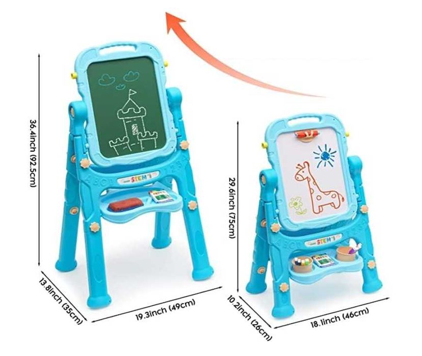 Доска Детский мольберт вращающийся на 360 градус регулируемый по высот