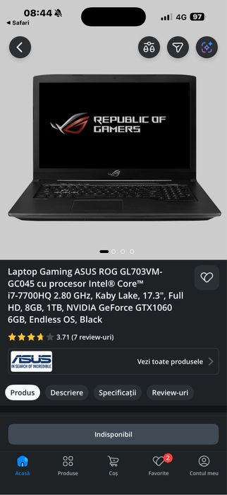 Laptop Asus Rog Gaming Modificat