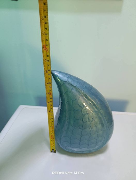 Красиво ръчно изработена висококачествена синя урна