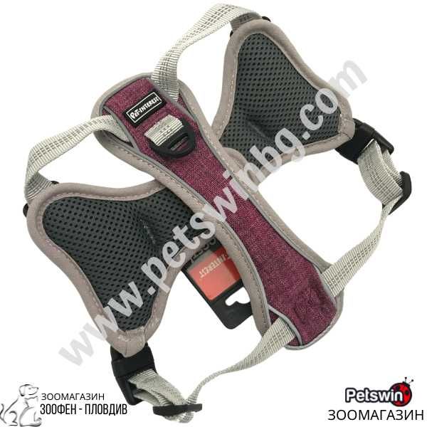 Нагръдник за Куче-S, M, L, XL, XXL-5 размера-Сив/Цикламен-Pet-Interest