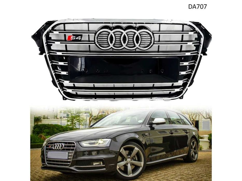 Grila fata Sline S4 pentru Audi A4 B8.5 2012-2015 Cromat