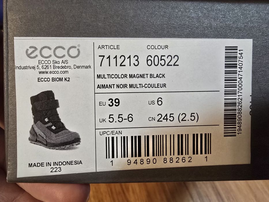 Ботинки Ecco 39р зима