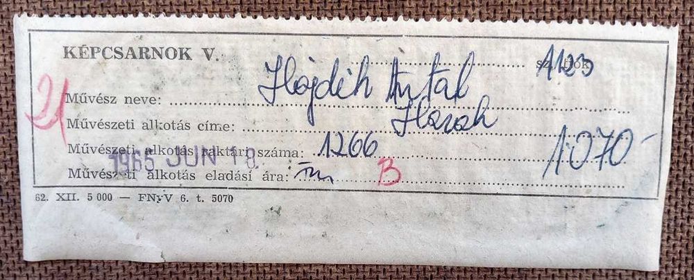 Tablou vechi - scoala maghiara - semnat Hajdik