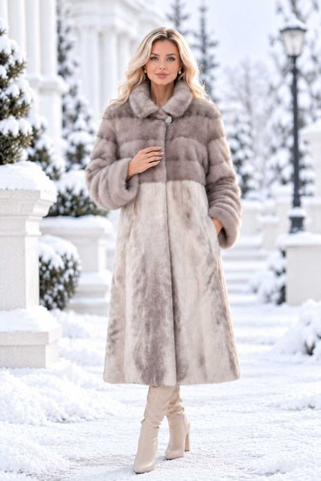 Haina blana vizon , Haină blană nurcă impecabila, Saga Furs m. M