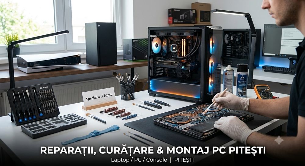 Reparații & Curățare Laptop / PC / Console Pitești | Montaj PC