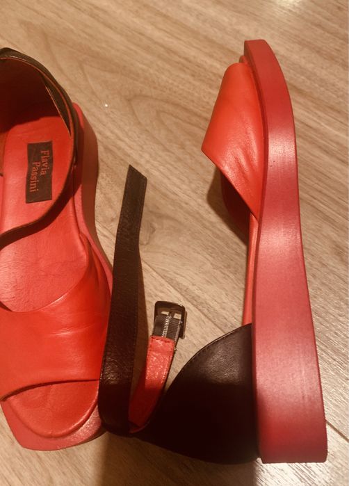Sandale rosii toc mic Flavia Passini, marimea 37