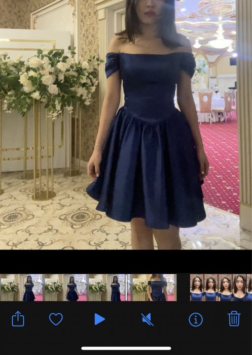 Вечернее синее платье